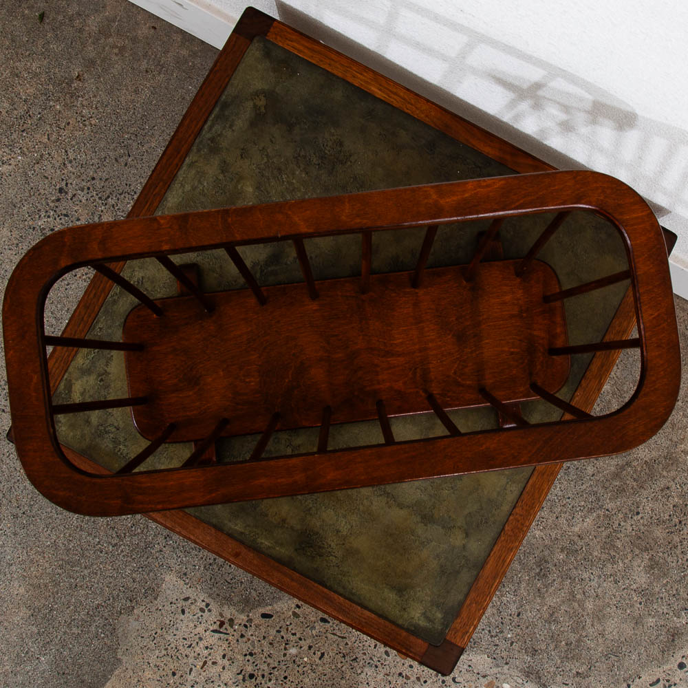 Mid Century Modern Vintage Magazine Rack Spindle Solid Walnut Wood Round Umanoff - Image 8