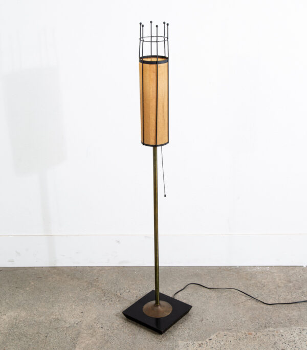 Mid Century Modern Floor Lamp Table Light lighting Black Brass Round Gold Mcm - Image 6