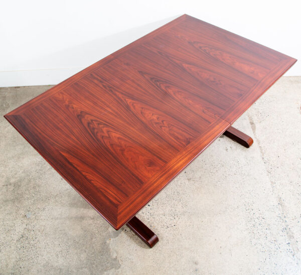 Mid Century Danish Modern Dining Table Rosewood Rectangular Skovby Extension x2