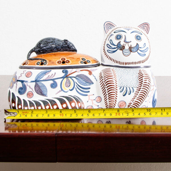 Mid Century Modern Cookie Porcelain Jar Art Pottery Cat Mouse Estrela Conimbriga - Image 11
