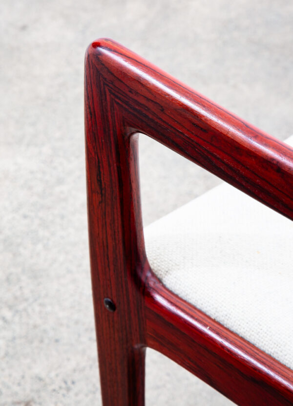 Mid Century Danish Modern Dining Chairs Set 6 Rosewood Farso White Denmark Arms - Image 11