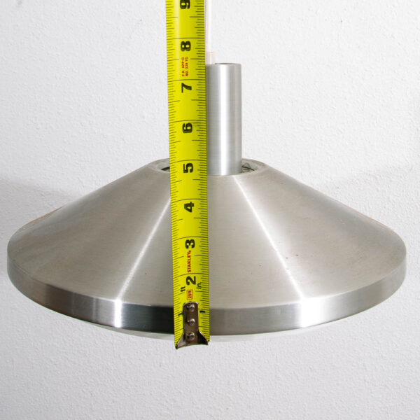 Mid Century Danish Modern Saucer Pendant Lamp in Sliver Finish Single Ceiling Light - Image 11