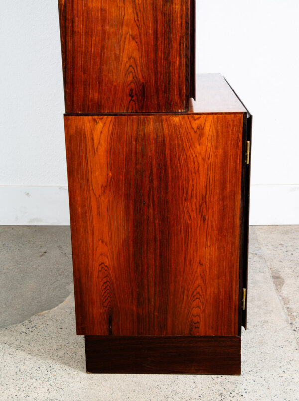 Mid Century Danish Modern Bookshelf Cabinet Rosewood Drawers Omann Jun Drop Leaf - Image 5