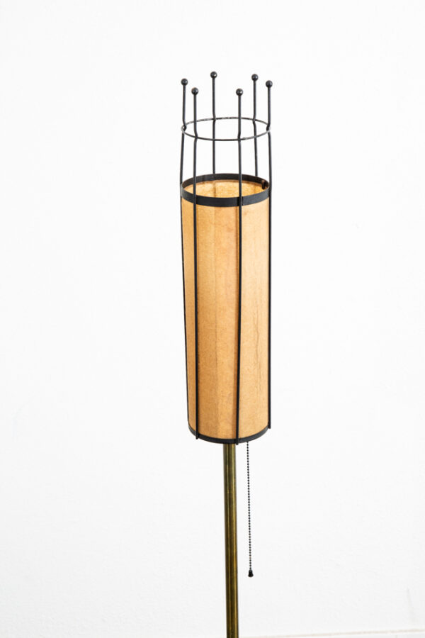 Mid Century Modern Floor Lamp Table Light lighting Black Brass Round Gold Mcm - Image 5