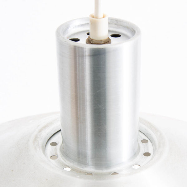 Mid Century Danish Modern Saucer Pendant Lamp in Sliver Finish Single Ceiling Light - Image 3