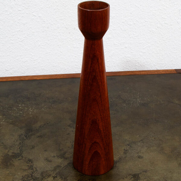 Mid Century ModernCandle Holders Set Two Skidan Solid Wood Teak Vintage Mcm - Image 6