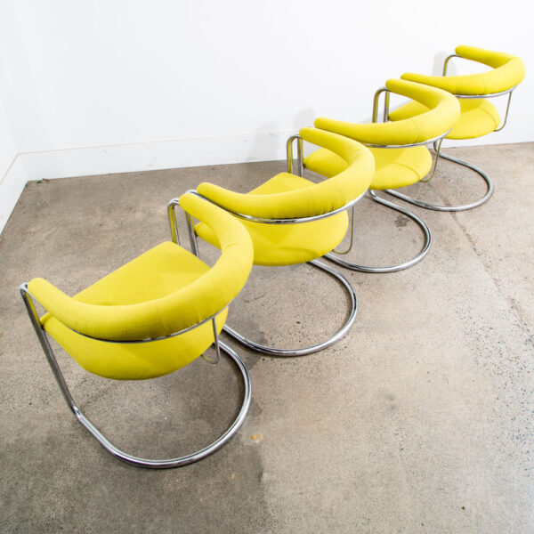 Mid Century Modern Armchair Chair Set 4 Thonet SS33 Anton Lorenz Round Green Mcm - Image 2