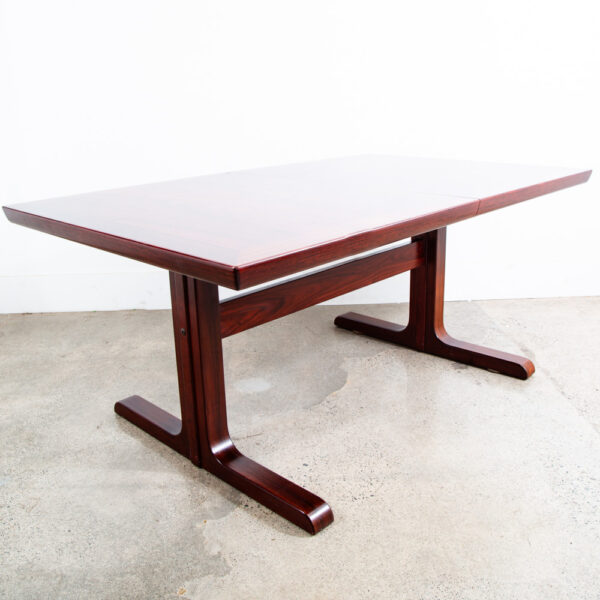 Mid Century Danish Modern Dining Table Rosewood Rectangular Skovby Extension x2 - Image 4