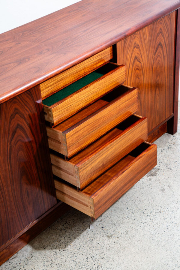 Mid Century Danish Modern Credenza Sideboard Cabinet Rosewood Skovby Drawers Mcm - Image 10