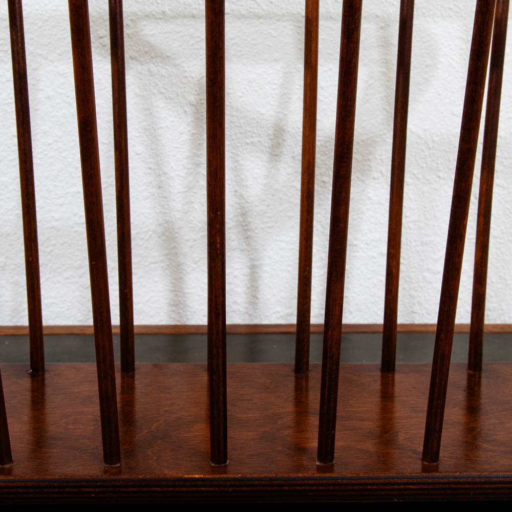 Mid Century Modern Vintage Magazine Rack Spindle Solid Walnut Wood Round Umanoff - Image 9