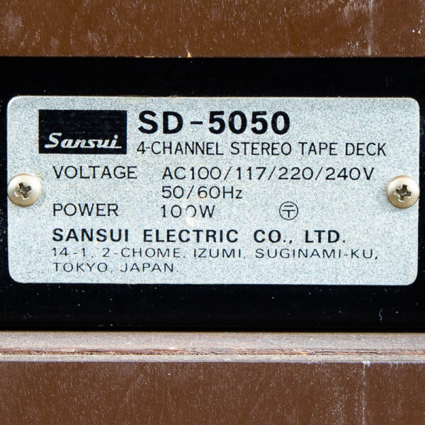 Vintage Reel to Reel Sunsui SD-5050 Teak Veneer Sides 4-Channel Stereo Tape Deck - Image 7