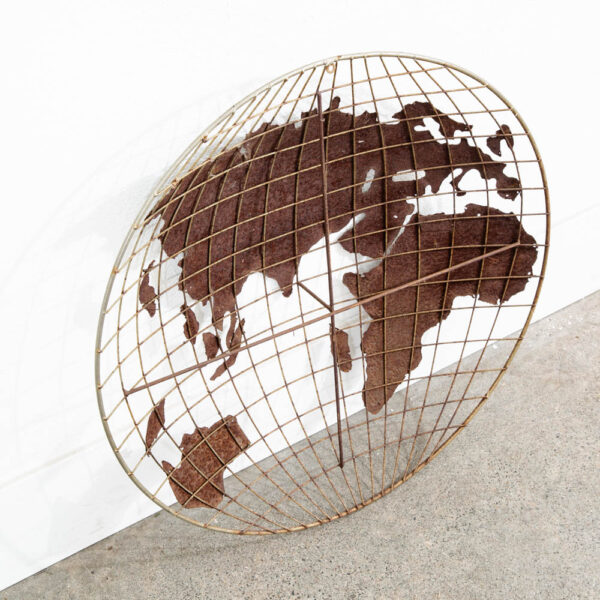 Mid Century Modern Wall Hanging Relief World Globe Curtis Jere Art Earth 2 Piece - Image 6