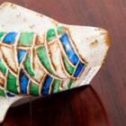 Mid Century Modern Studio Fired Ceramic Fish Green Blue Scales White Decoration - Image 5