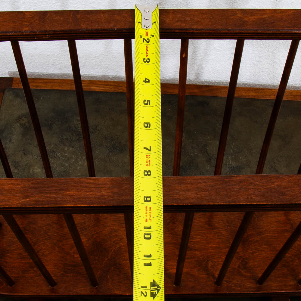 Mid Century Modern Vintage Magazine Rack Spindle Solid Walnut Wood Round Umanoff - Image 11
