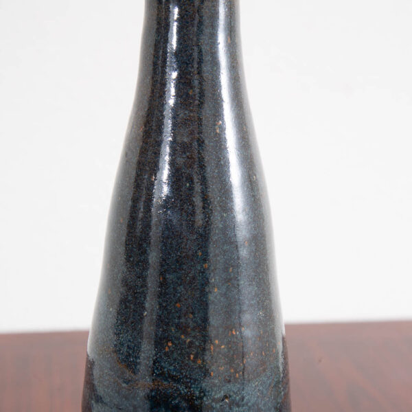 Mid Century Modern Vase Art Pottery Studio Fired Ceramics Blue Table Top Vessel - Image 8