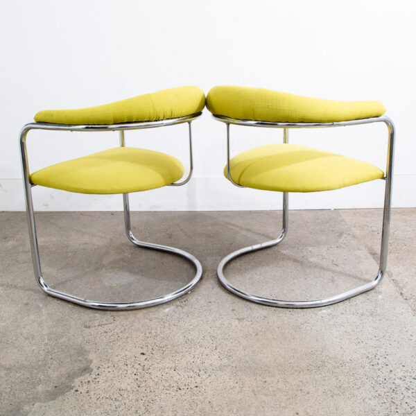 Mid Century Modern Armchair Chair Set 4 Thonet SS33 Anton Lorenz Round Green Mcm - Image 5