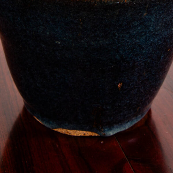 Mid Century Modern Vase Art Pottery Studio Fired Ceramics Blue Table Top Vessel - Image 7