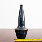 Mid Century Modern Vase Art Pottery Studio Fired Ceramics Blue Table Top Vessel - Image 11