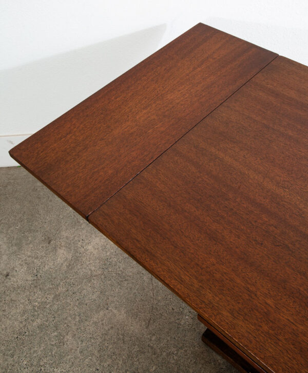 Mid Century Modern Dining Table Mahogany Leaf x2 Heywood Wakefield Gilbert Rhode - Image 11