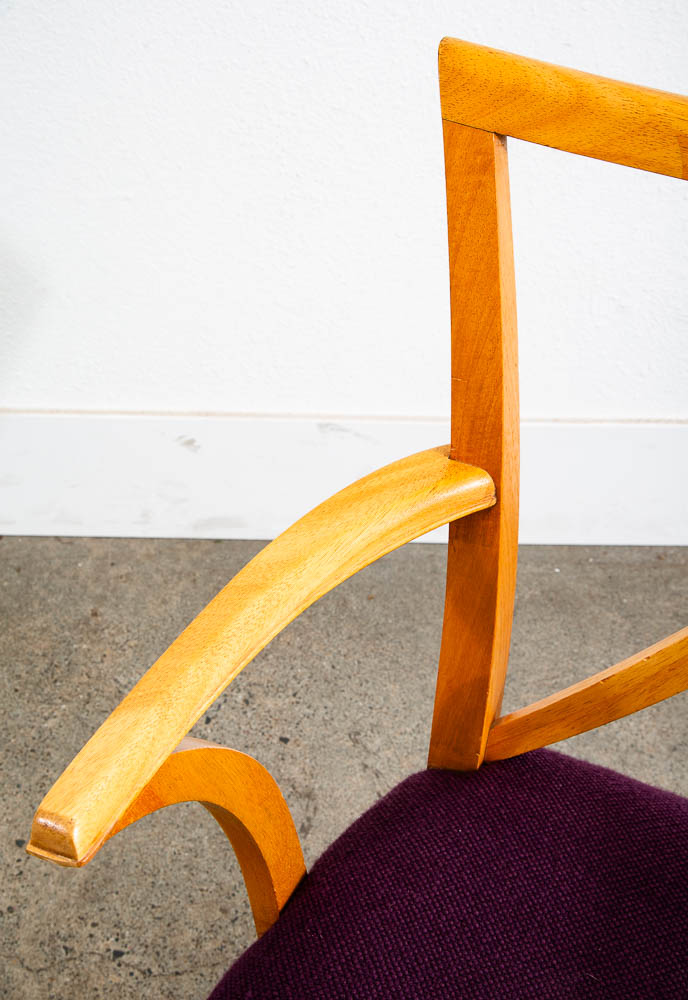 Mid Century Modern Dining Chairs Set 6 X Back Paul Frankl Purple Brown Saltman - Image 11