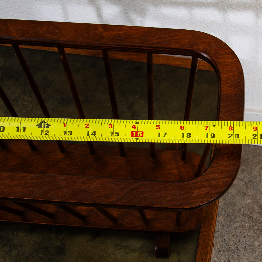 Mid Century Modern Vintage Magazine Rack Spindle Solid Walnut Wood Round Umanoff - Image 12
