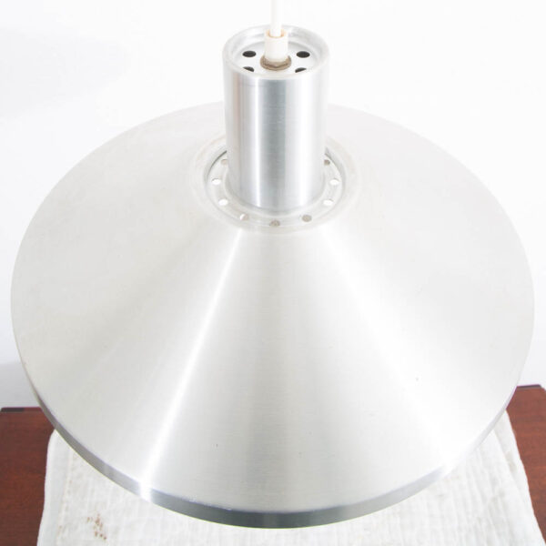 Mid Century Danish Modern Saucer Pendant Lamp in Sliver Finish Single Ceiling Light - Image 8