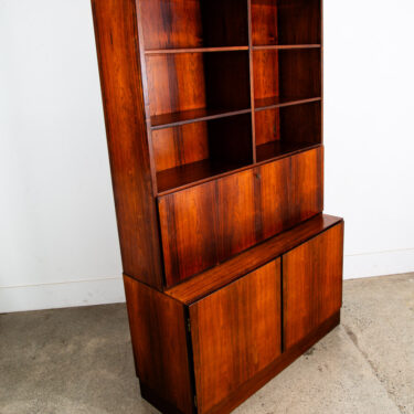 Mid Century Danish Modern Bookshelf Cabinet Rosewood Drawers Omann Jun Drop Leaf