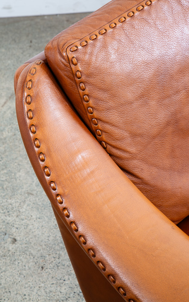 Mid Century Danish Modern Sofa Couch Aage Christiansen Cognac Leather Matador - Image 8