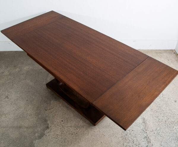 Mid Century Modern Dining Table Mahogany Leaf x2 Heywood Wakefield Gilbert Rhode - Image 4