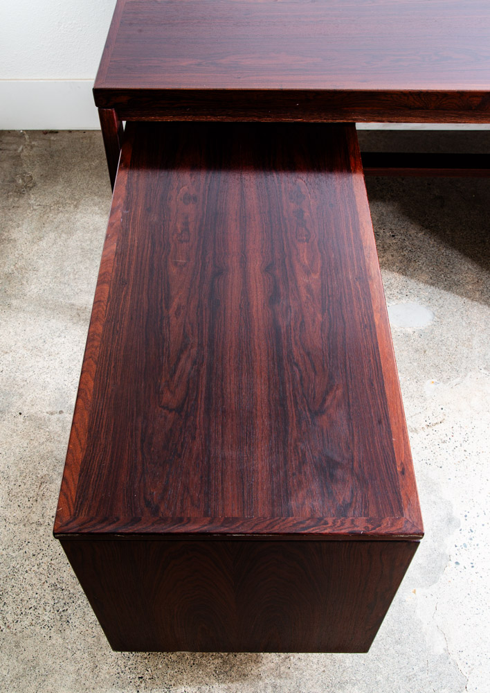 Mid Century Modern Desk Executive L shaped Arne Vodder HP Hansen Rosewood Return - Image 6