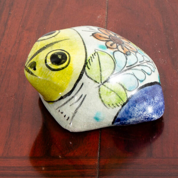 Mid Century Modern Ceramic Frog Sculpture Green Blue White Studio Vintage Mcm - Image 2