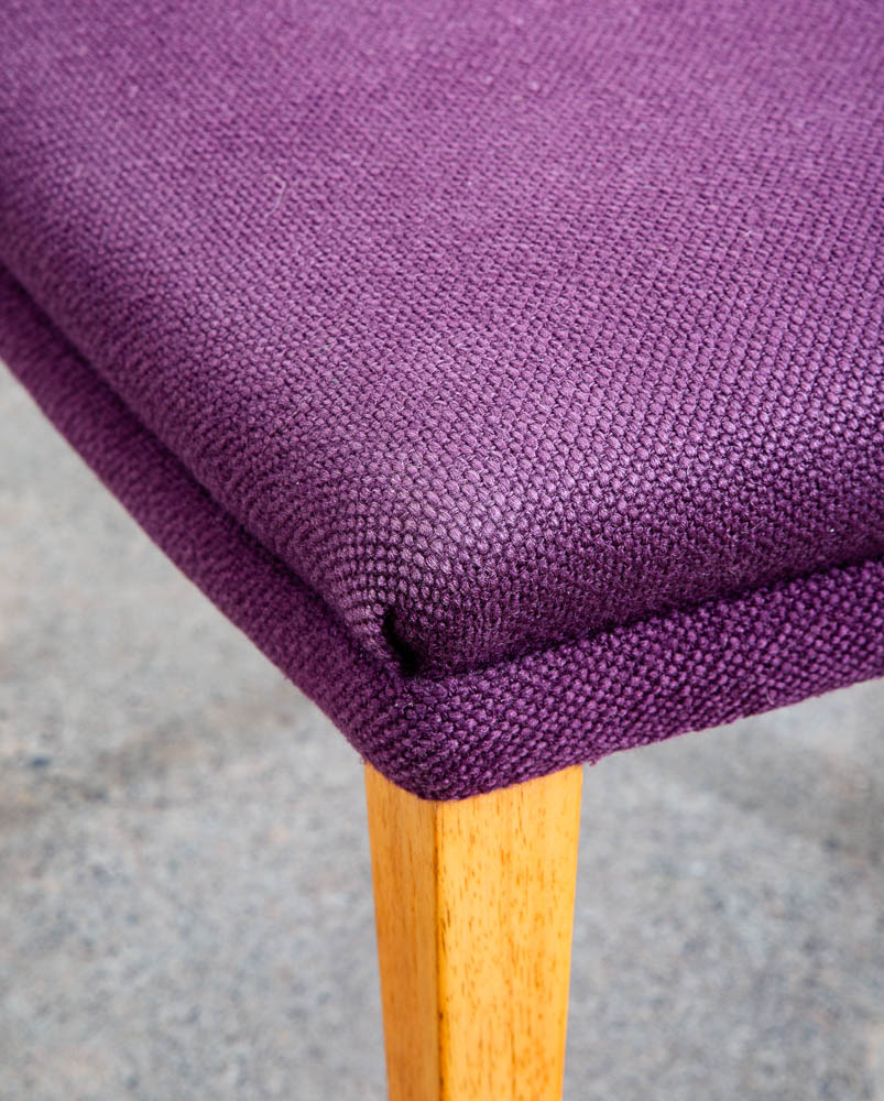 Mid Century Modern Dining Chairs Set 6 X Back Paul Frankl Purple Brown Saltman - Image 6