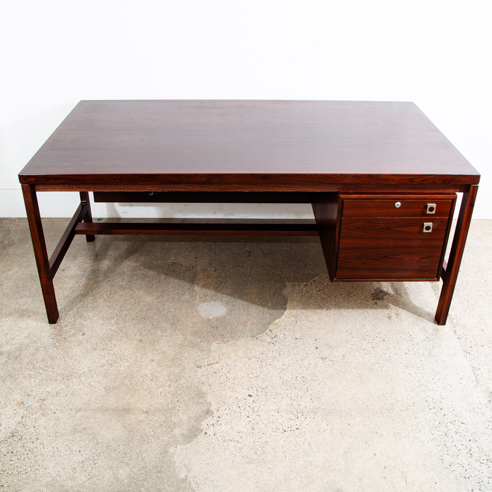 Mid Century Modern Desk Executive L shaped Arne Vodder HP Hansen Rosewood Return - Image 5