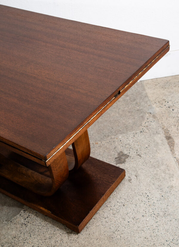 Mid Century Modern Dining Table Mahogany Leaf x2 Heywood Wakefield Gilbert Rhode - Image 8