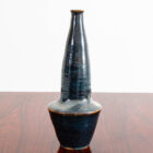 Mid Century Modern Vase Art Pottery Studio Fired Ceramics Blue Table Top Vessel - Image 2