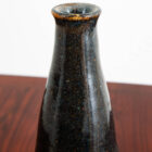 Mid Century Modern Vase Art Pottery Studio Fired Ceramics Blue Table Top Vessel - Image 5