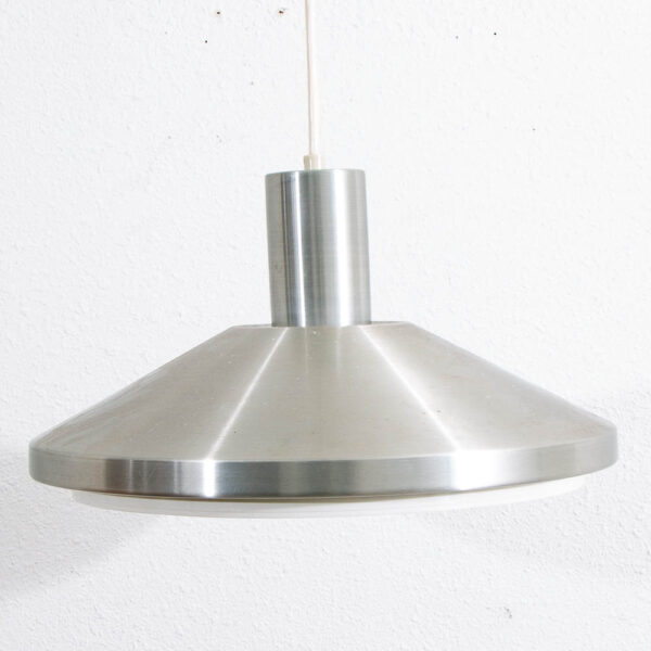 Mid Century Danish Modern Saucer Pendant Lamp in Sliver Finish Single Ceiling Light - Image 5
