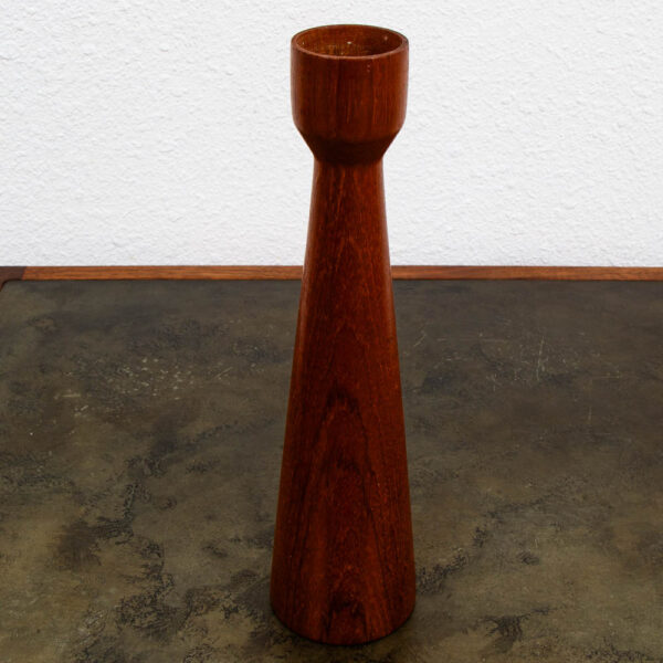 Mid Century ModernCandle Holders Set Two Skidan Solid Wood Teak Vintage Mcm - Image 8