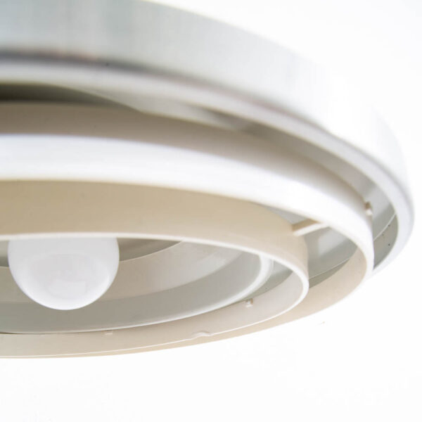 Mid Century Danish Modern Saucer Pendant Lamp in Sliver Finish Single Ceiling Light - Image 7