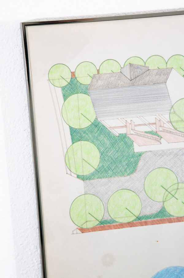 Mid Century Modern Architectural Render Art Framed Mogavero Unruh Multifamily - Image 7