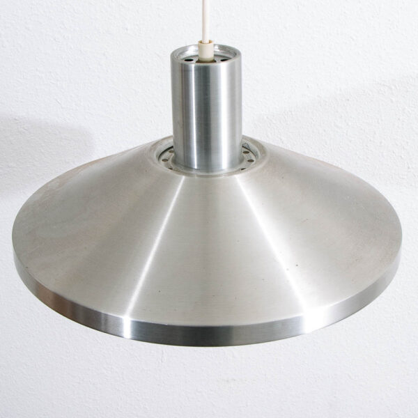 Mid Century Danish Modern Saucer Pendant Lamp in Sliver Finish Single Ceiling Light - Image 2