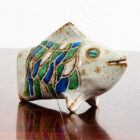 Mid Century Modern Studio Fired Ceramic Fish Green Blue Scales White Decoration - Image 6