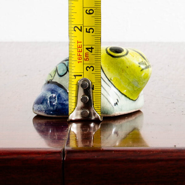 Mid Century Modern Ceramic Frog Sculpture Green Blue White Studio Vintage Mcm - Image 10