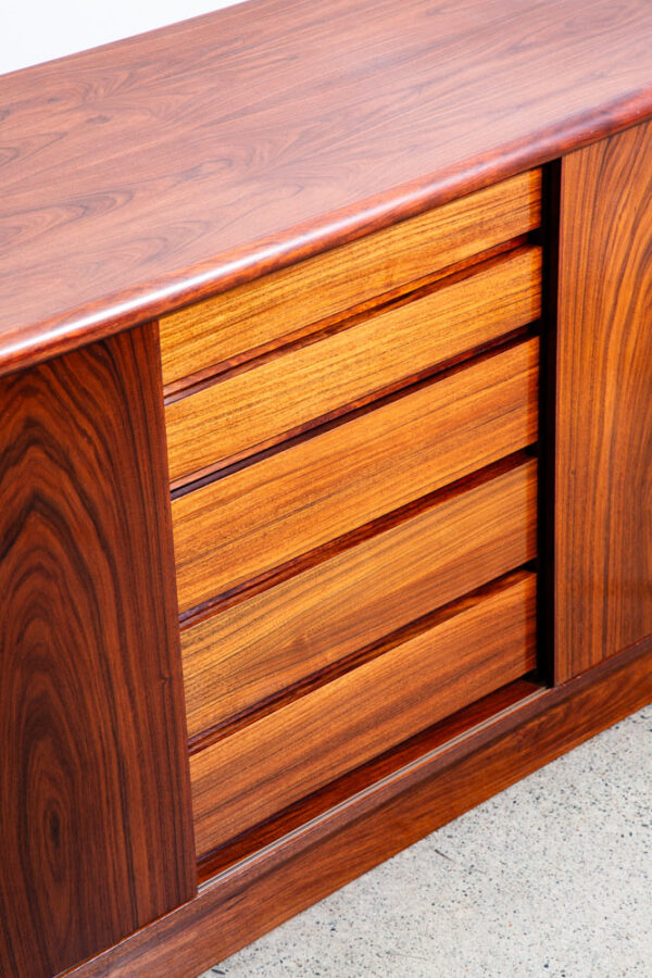 Mid Century Danish Modern Credenza Sideboard Cabinet Rosewood Skovby Drawers Mcm - Image 8