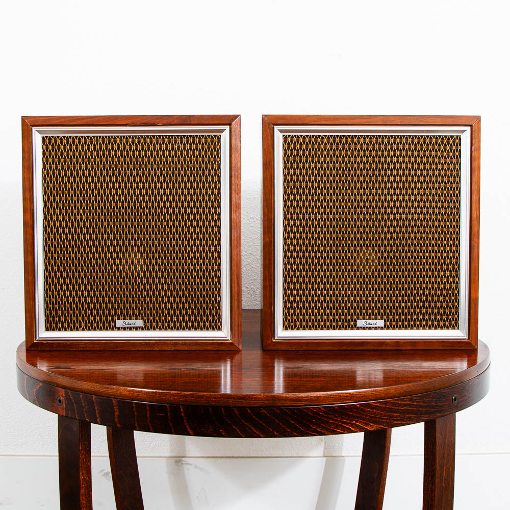Mid Century Danish Modern Speakers Set Pair Teak Veneer Bookshelf Speakers MCM - Image 2