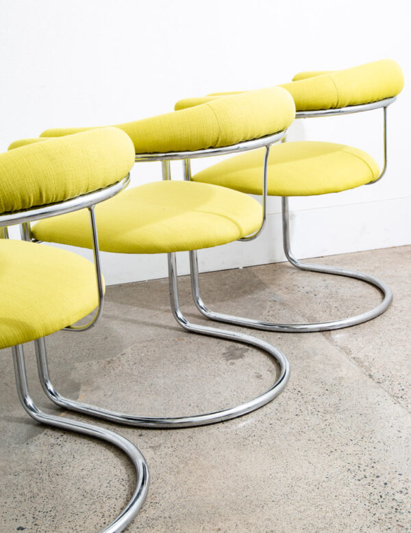 Mid Century Modern Armchair Chair Set 4 Thonet SS33 Anton Lorenz Round Green Mcm - Image 6