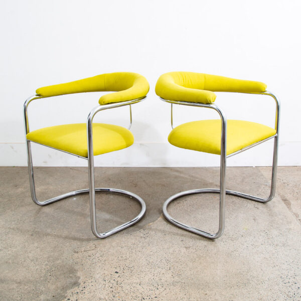Mid Century Modern Armchair Chair Set 4 Thonet SS33 Anton Lorenz Round Green Mcm - Image 3