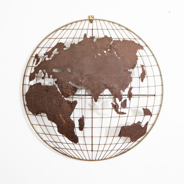 Mid Century Modern Wall Hanging Relief World Globe Curtis Jere Art Earth 2 Piece - Image 3