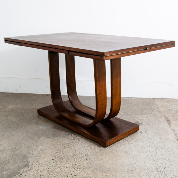 Mid Century Modern Dining Table Mahogany Leaf x2 Heywood Wakefield Gilbert Rhode