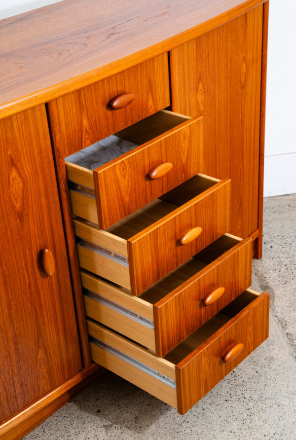 Mid Century Danish Modern Credenza Sideboard Drawers Cabinet Console Media Table - Image 11